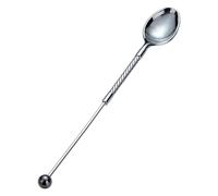Artistic Metal Stirring Spoon with Beaded Accents, Coffee Shop Essentials & Party Decoration Tool Long Handle Specialty Supplies Creative Dessert