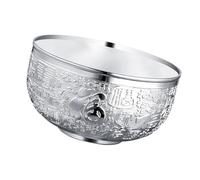 Artistic Metal Treasure Vessel Wealth Bowl Fengshui Home Office Desktop Decors Good Fortunes And Abundances Display Metal Fortunes Bowl