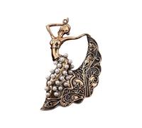 Artistic Minority Dance Inspired Brooch Pin High Precised Casting Detailed Folds Movement National Charm Gift Vintage Dai Brooch