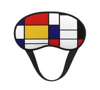 Artistic Mondrian Style Color Composition Red, Full Eye Covers Light Blocking Eye Masks Blackout Sleep Eye Muffs