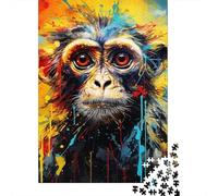 Artistic Monkey 1000 Piece Jigsaw Puzzle Paper Puzzle Game for Adults Colorful Abstract Home Decor Gift Relaxation Focus Family 52x38cm/1000pcs