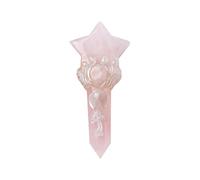Artistic Moons Star Crystal Wand Natural Stone, Starstyle | Enchanting Crystal Moons Star Wand, Natural Stone Mystical Stick, Home Altars Decoration, for Meditations Present
