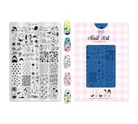 Artistic Nails Stamping Tool Featuring Checkered Blossom Patterns Professional Steel Template Multi Design Nail Template