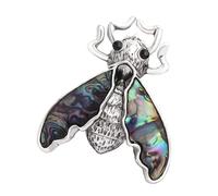 Artistic Natural Shell Alloy Exquisite Cicada/Peace Doves Shaped Brooch Elegant Rhinestones Embellished Necklace Pendant Her Jewelry