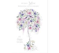 Artistic On Your Silver Wedding Anniversary Card (ABA-11580) - 25 Happy Years, Anniversary Tree - Exquisite Foil and Embossed Finish - Greeting Card for a Couple from The Stunning Belgravia Range