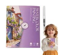 Artistic Painting Watercolor Workbooks - Water Color Book, Watercolor Coloring Book | Workbook for Beginners, Water Color Book with 12- Paint and Brush, Art Crafts Painting Supplies