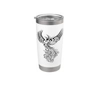 Artistic Phoenix Black Grey Color Blend Stainless Steel Insulated Tumbler