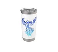 Artistic Phoenix Blue Aqua Color Blend Stainless Steel Insulated Tumbler