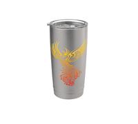 Artistic Phoenix Yellow Orange Color Blend Stainless Steel Insulated Tumbler