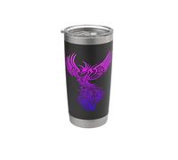 Artistic Phoenix Yellow Orange Color Blend Stainless Steel Insulated Tumbler