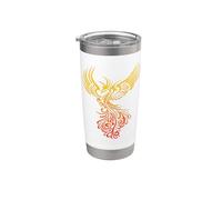 Artistic Phoenix Yellow Orange Color Blend Stainless Steel Insulated Tumbler