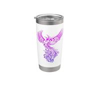 Artistic Phoenix Yellow Orange Color Blend Stainless Steel Insulated Tumbler