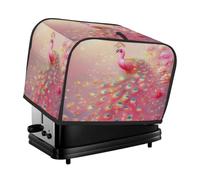 Artistic Pink Peacock Pattern Toaster Cover 4 Slice Toaster Cover, Dust Cover Kitchen Small Appliance Cover