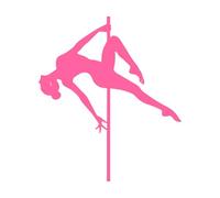 Artistic Pole Dancer Silhouette Sketch Lettering Decals 54.6x62.9cm Self Adhesive Pink
