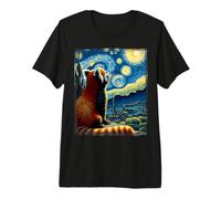 Artistic Red Panda Stuff Van Gogh Starry Night Red Panda Premium T-Shirt