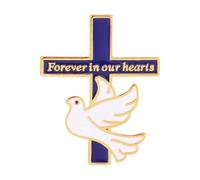 Artistic Religious Accessory Vintage Styles Crosses with Flying Pigeons Charm for Outfit Decoration Alloy Religious Pin