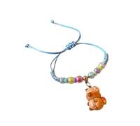 Artistic Resin Capybaras Charm Handwoven Cord Present For Youthful Trendsetters And Art Lovers Cute Animal Accessories
