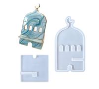 Artistic Resin Craft Mold for Phone Stands Detachable H Shape Design with Travel Friendly Assembly Arabic Phone Accessory Mold