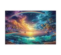 Artistic Scenery 1000 Pieces Set Classic Jigsaw Puzzle Imagining Space Couple Puzzle Partners Mind Relaxation Wall Decor Easter New Year Premium Cardboard 1000 PCS