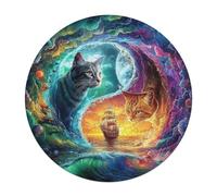 Artistic Scenery 120 Piece Circular Jigsaw Puzzle Imagining Space Animal Shape Premium Stress Relief Puzzle for Adults Home Decor Brainteaser Educational Challenging 120 PCS
