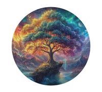 Artistic Scenery 120 Piece Circular Puzzle Imagining Space Animal Shape All Ages Suitable Stress Relief & Educational Puzzle Home Decor Family Activity Challenging 120 PCS