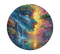 Artistic Scenery 120 Piece Circular Puzzle Imagining Space Animal Shape Premium Challenging Puzzle Decorative Finish Home Decor Gift Idea Relaxing Activity 120 PCS