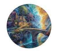 Artistic Scenery 120 Piece Round Puzzle Imagining Space Animal Shape Relaxing Home Decor Puzzle Stress Relief for Adults & Kids Creative Challeng Challenging 120 PCS