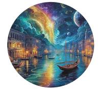 Artistic Scenery 195 Piece Round Jigsaw Puzzle Imagining Space Animal Shape Relaxing Gift Puzzle Stress Relief Home Decor Brainteaser Creative Challeng Challenging 195 PCS