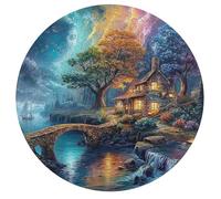 Artistic Scenery 195 Piece Round Puzzle Imagining Space Animal Shape All Ages Educational Puzzle Creative Challenge Gift for Families Home Decor Inspiration 195 PCS