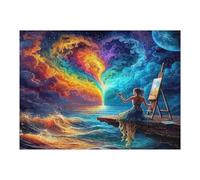 Artistic Scenery 500 Pc DIY Jigsaw Puzzle Imagining Space Puzzles for Adults Teens Hard Challenging Team Building Stress Reducing Autumn Rigid Cardboard 500 PCS