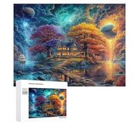 Artistic Scenery 500Pc Jigsaw Puzzles Adults Children Imagining Space Jigsaws Post-Retirement Leisure Challenging Puzzle Great Gift Seniors Stress Reliever 500 PCS