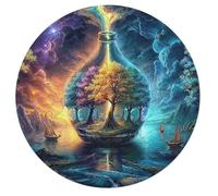 Artistic Scenery 68 Piece Circular Jigsaw Puzzle Imagining Space Animal Shape Pieces Challenging Brainteaser for Adults Premium Home Decor Gift 68 PCS