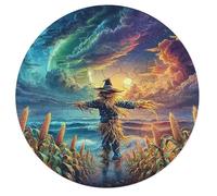 Artistic Scenery 68 Piece Circular Puzzle Imagining Space Animal Shape Premium Stress Relief Puzzle Home Decor Family Bonding Creative Challeng Educational 68 PCS