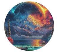 Artistic Scenery 68 Piece Round Jigsaw Puzzle Imagining Space Animal Shape Durable Pieces Family Puzzle Stress Relief Home Decor Brainteaser Educational Challenging 68 PCS