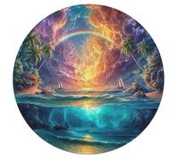 Artistic Scenery 68 Piece Round Jigsaw Puzzle Imagining Space Animal Shape Premium Large Format Puzzle Stress Relief Relaxing Activity for Families Home Wall Art 68 PCS