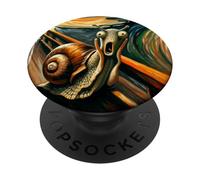 Artistic Scream Parody Funny Animal Painting Art Humor Snail PopSockets Adhesive PopGrip