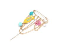 Artistic Sea Themed Brooch with Colorful Fish and Flower Delicate Craftsmanship Lapel Accessory for Women and Teens Fish Brooch