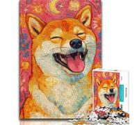 Artistic Shiba Inu Jigsaws 1000 Pieces for Adults,Challenging To Complete But Fun And Humorous Educational Game for Birthday 38x26cm