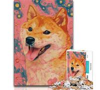 Artistic Shiba Inu Puzzles for Adults Teens 1000 Pieces,for Educational Game Challenge Toy for Is Ideal As A Gift for The Whole Family (38x26cm)