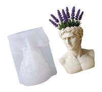 Artistic Silicone Mold Featuring Detailed Ancient Greek Head Sculpture for Plant Pots and Craft Containers Resin Mold