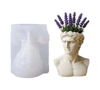 Artistic Silicone Mold Featuring Detailed Ancient Greek Head Sculpture for Plant Pots and Craft Containers Flower Pots Mold