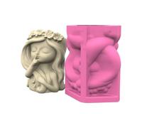 Artistic Silicone Mold for Planter Adorable Girl Shape Stylish Reusable Template Crafting and Gardening Accessory Reusable Silicone Planter Mold