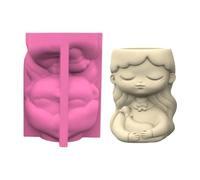 Artistic Silicone Planter Mold Reusable Craft Tool for Resin Cement Creation Girl Theme Flower Pots Making Decorative Concrete Flowerpot Mold