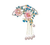 Artistic Silk Brooch With Vintage Tassels And Pearl For Cultural Celebrations Classical Tassels Accessory