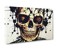 Artistic Skull Of A Man Canvas Print | Gallery Wrapped 30mm Frame Wall Art | 30x20 inches | Ready to Hang | Contemporary People Picture | Living Room Bedroom Lounge Office