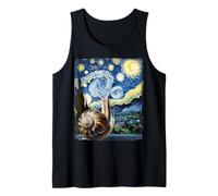 Artistic Snail Stuff Van Gogh Style Starry Night Snail Tank Top