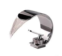 Artistic Snake Waterfall Basin Faucet Single Handle Modern Bathroom Sink Mixer Made Of Brass With Optional Deck Plate For Three Hole Installation Setup(silver)
