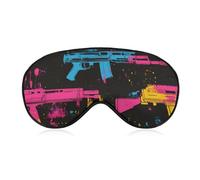 Artistic Splatter Machine Guns Comfortable Sleep Eye Mask Soft Covers for Sleeping with Adjustable Strap