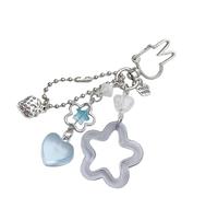 Artistic Star Designs Keychain Secure Holder Lightweight Portable Keyring Decors For Keys Bags And Individual Items Vibrant Five Point Chain