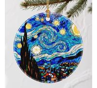 Artistic Starry Night Christmas Ornaments: Christmas Tree Decorations & Holiday Ornaments - Holiday Presents, Gift Ideas for Friends, Coworker, Family, Art Lover, and Van Gogh Fan